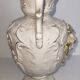 Vintage Italian white ceramic vase with raised floral decoration.