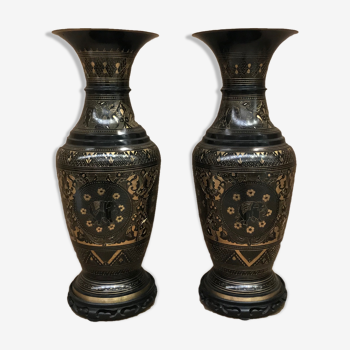Pair of black vases