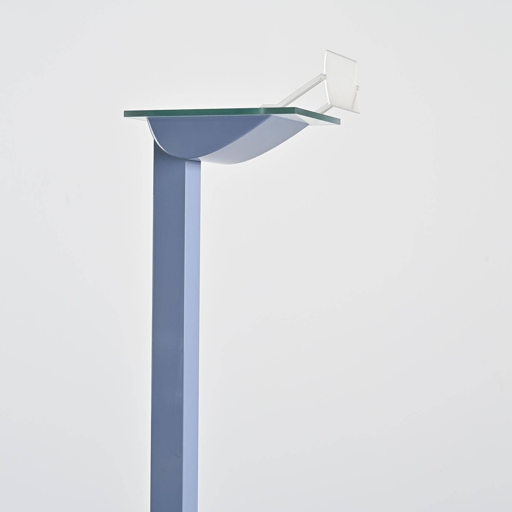 ID-S floor lamp in gray lacquered metal by Ettore Sottsass, Zumtobel, circa 1987