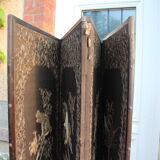 Japanese screen embroidered golden threads