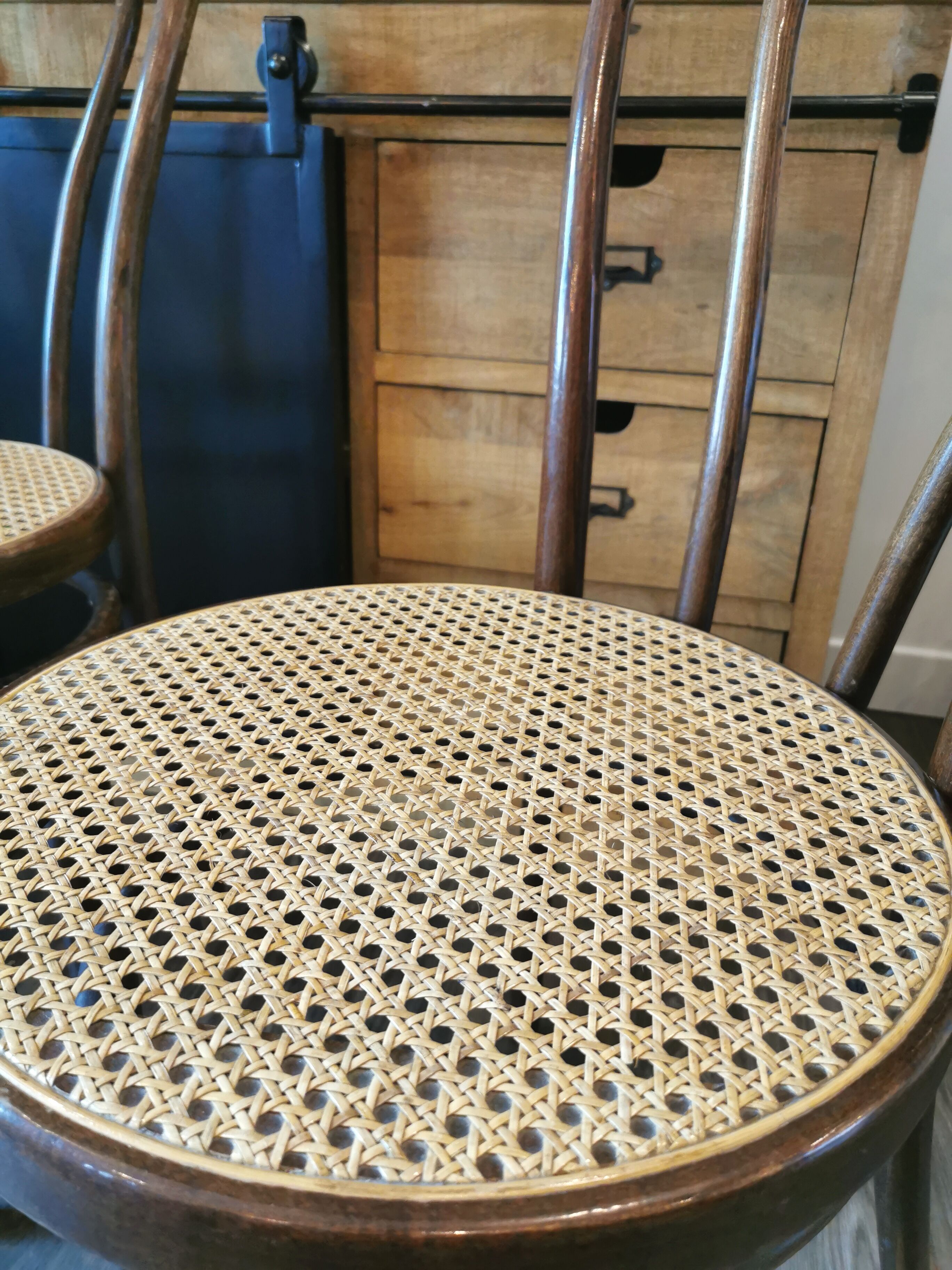 Series of 4 ZPM Radomsko bistro chairs for Thonet