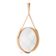 Handmade J. Adnet style mirror in natural vegetable-tanned leather, ø 70 cm