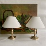 2 brass lamps