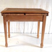 Table d'appoint en bois massif et cannage - mid. XXème