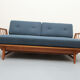 1950s daybed in cherrywood, fresh fabric, WK Furnitures