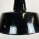 Black Enamel Industrial Factory Pendant Lamp, 1950s
