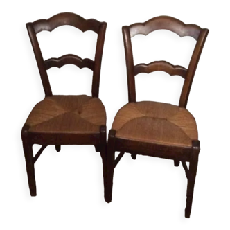 2 chaises paillées