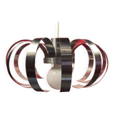 Suspension, chandelier with stainless steel blades from the 70s