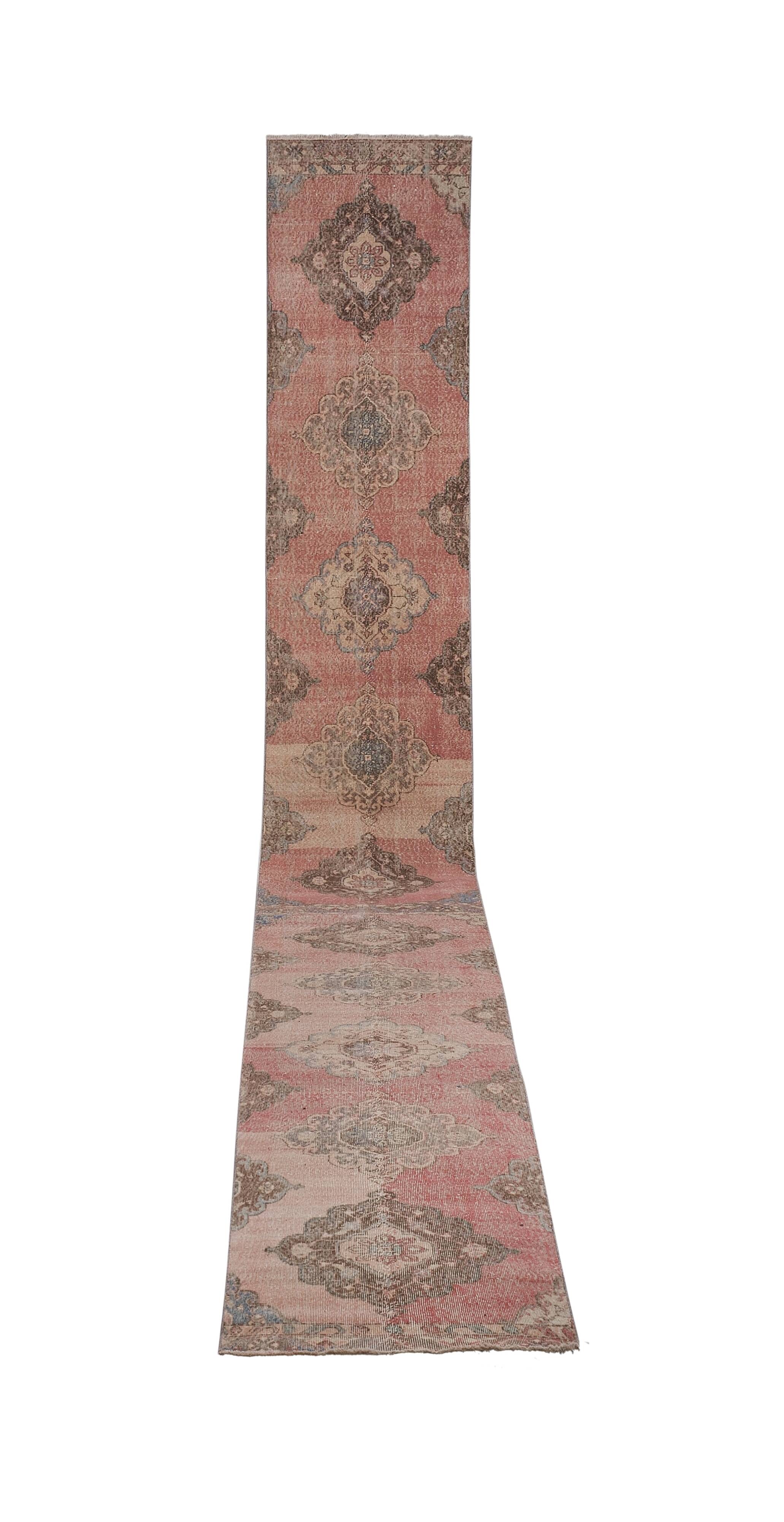 Vintage Turkish Oushak Rug Handwoven 85x740 cm