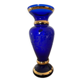 Bohemia blue crystal vase