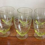 6 glasses yellow to orangeade