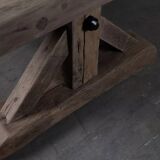 Old solid oak farmhouse table with star legs - length
