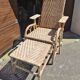 Adjustable vintage sun lounger in wicker and rattan