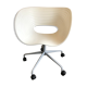 Fauteuil pivotant à roulette Tom Vac design Ron Arad édition Vitra vintage 90 blanc