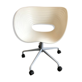 Fauteuil pivotant à roulette Tom Vac design Ron Arad édition Vitra vintage 90 blanc