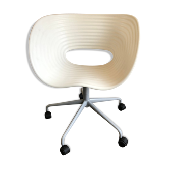 Fauteuil pivotant à roulette Tom Vac design Ron Arad édition Vitra vintage 90 blanc