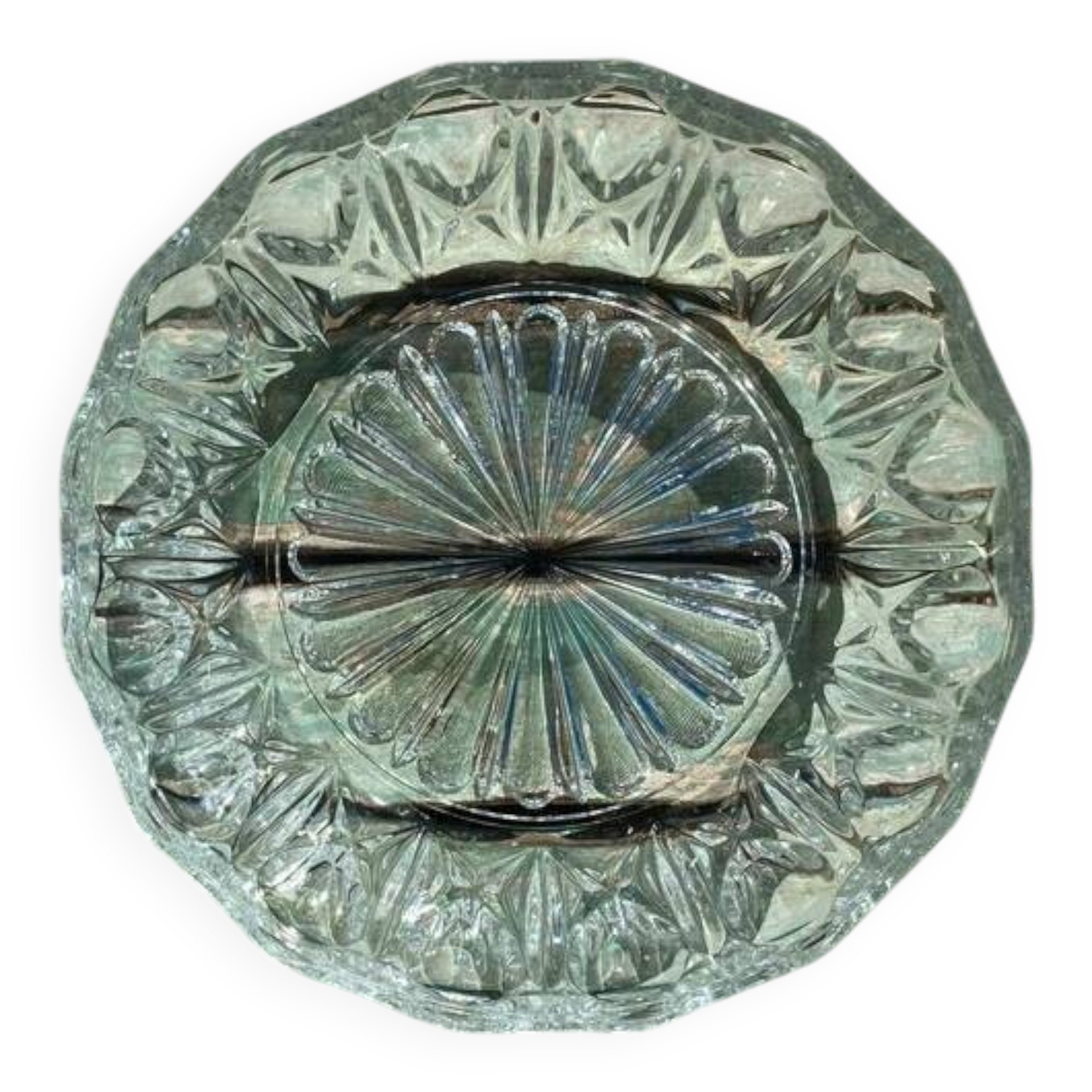 Cut glass salad bowl