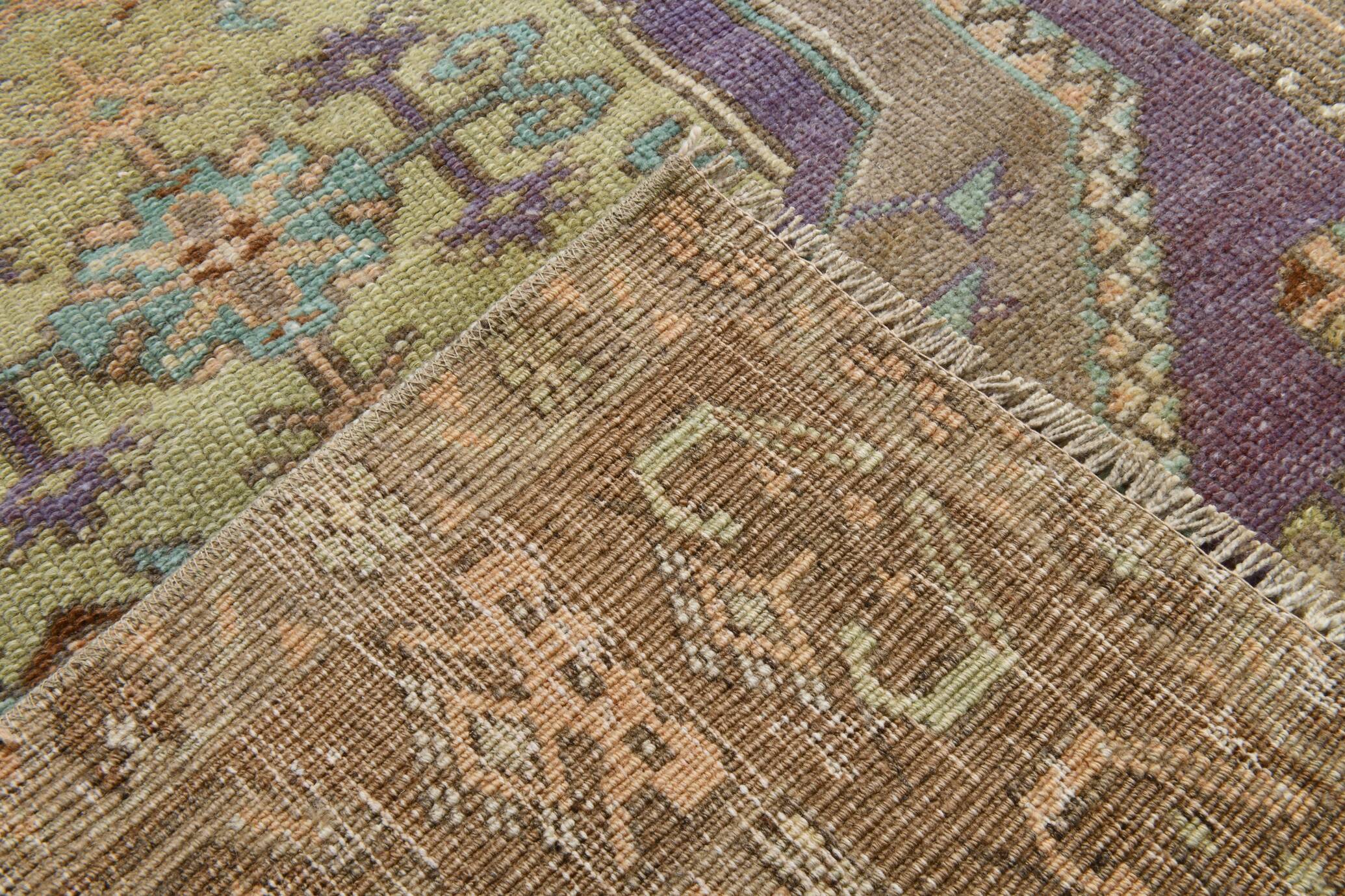 Purple & Brown Oriental Vintage Rug, 107x172Cm