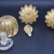 Set of 3 gold Ercole Barovier "Bullicante" Murano glass vases for Barovier & Toso