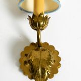 Two beautiful original Mid Century Modern floral wall lamps made of brass w