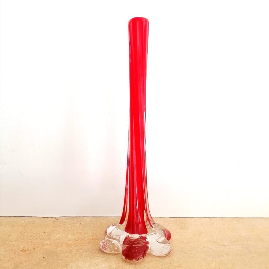 Red Soliflore Murano style, circa 1970