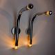 Pair of tubular chrome wall lights Italy, 1970