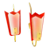 Gande Pair of Red Sconces in Brass and Pespex, Italy, Mid-Century