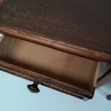 Pair of wooden bedside tables, bamboo and canning