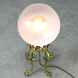 Mid-century Brass and Glass Table Lamp