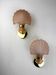 Pair of Art Deco shell wall sconces – amber glass, France 1970s