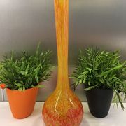 Vase à long col signé Mulaty de style Art Déco