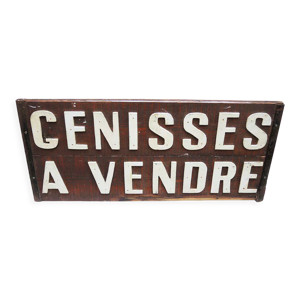 Ancien panneau reversible “genisses