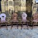Suite of 4 Alsatian chairs in elm magnifying glass