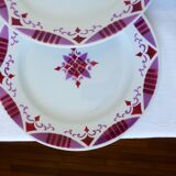 4 flat ironstone plates from Moulin des Loups and Hamage, Madeleine model