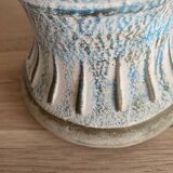 Painted plaster lamp, new 2 M fabric cable, fabric lampshade