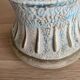 Painted plaster lamp, new 2 M fabric cable, fabric lampshade