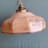 Suspension in pink opaline painted art deco