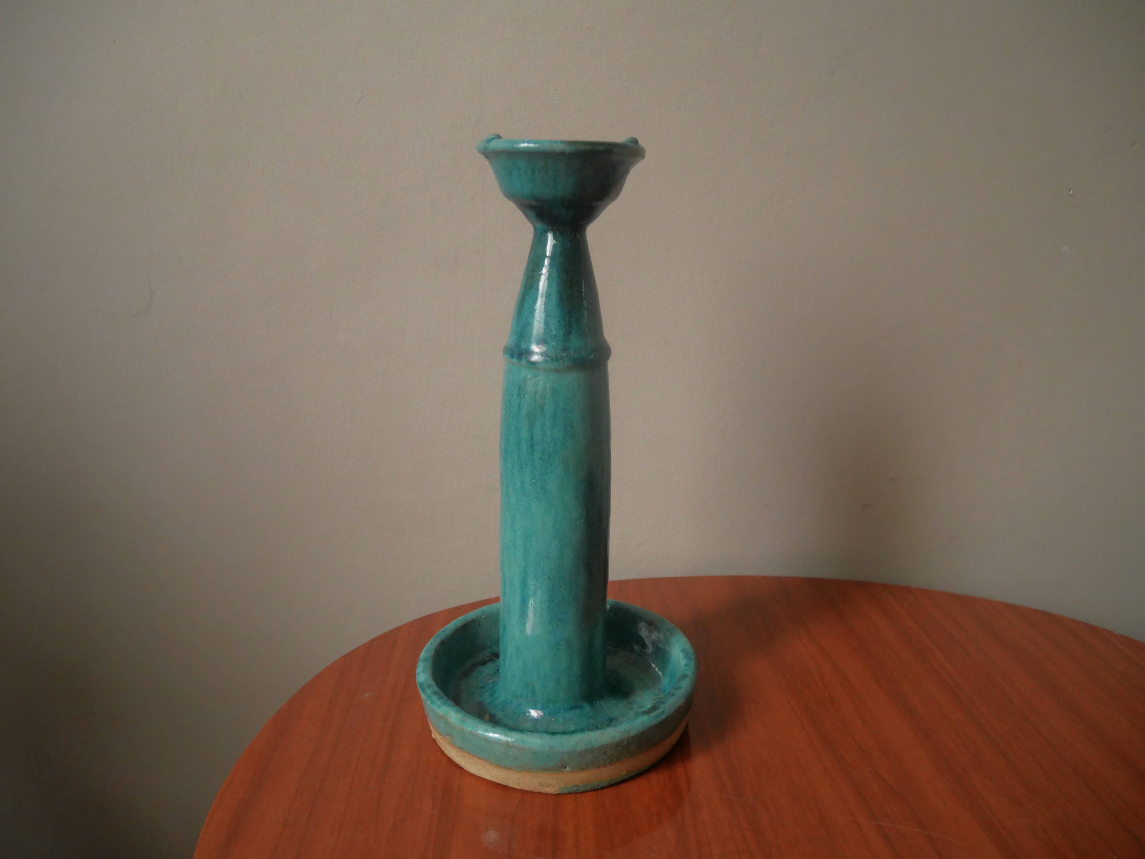 Ceramic candle holder handcrafted candlestick candelabra country decoration