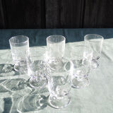 6 anciens verres à pied luminarc transparents h10 cm