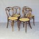Set of 4 chairs Thonet N°19 canned to nine still unbleached, Engelstuhl 1880.