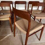 Lot de 6 chaises Niels Otto Moller n° 75 en teck