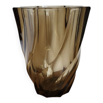 Amber glass vase