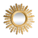 Miroir soleil doré italien vintage, milieu du 20ème siècle