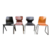 Set of 4 mismatched Dutch vintage chairs - Galvanitas, Eromes, Flottoto
