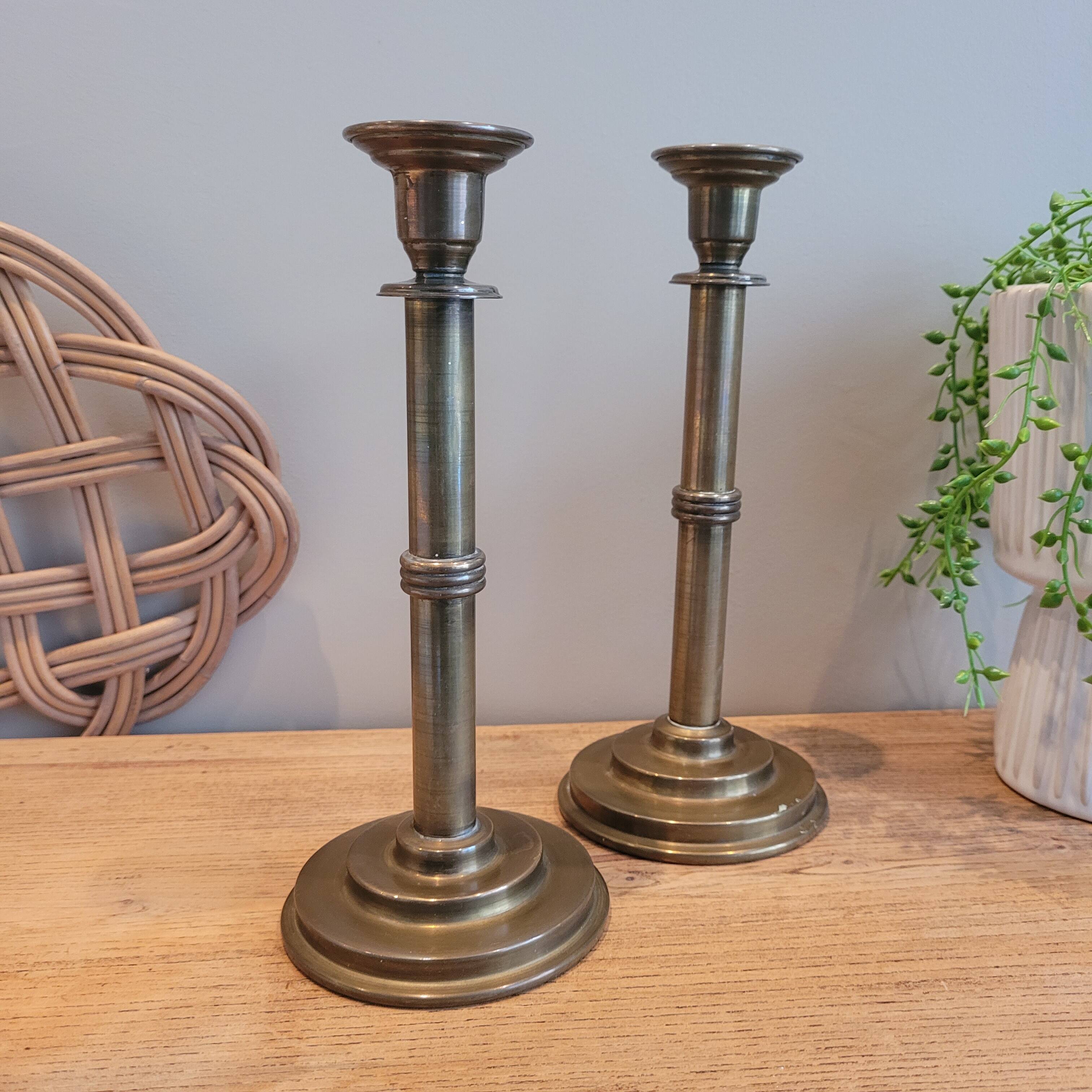 Pair of brass candle holders 22