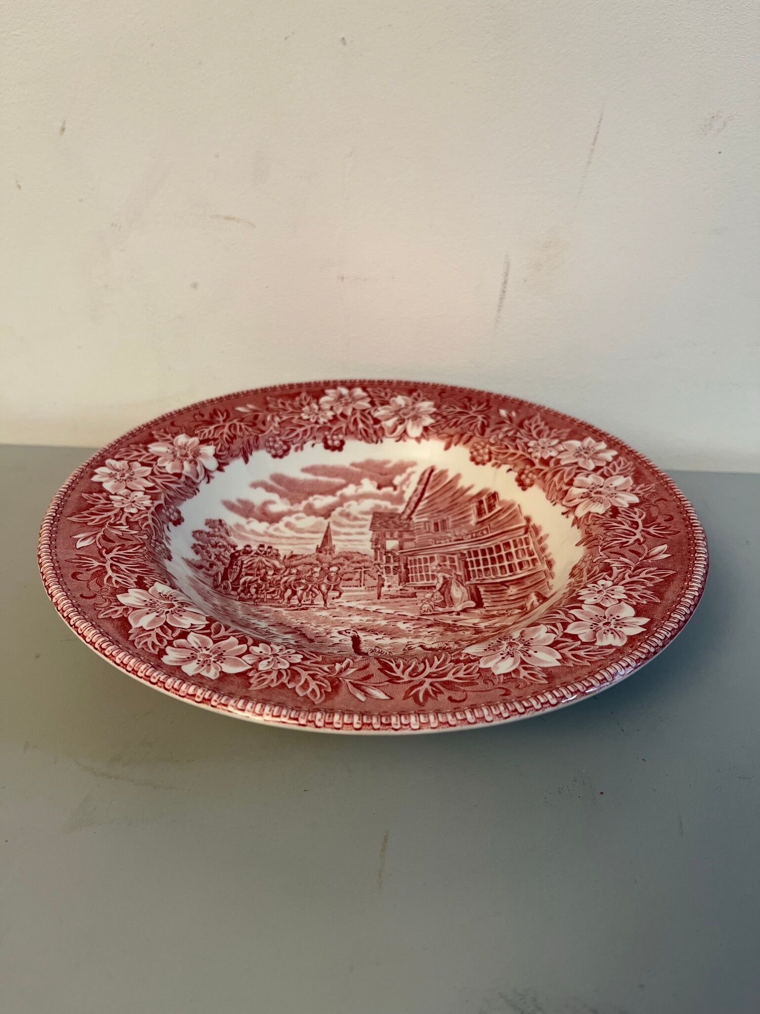2 vintage english hollow plates staffordshire england