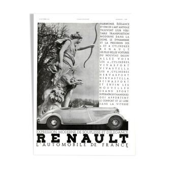 Affiche vintage années 30 Renault Automobiles