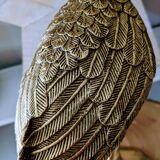 Vintage heron in gilded and solid brass