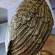 Vintage heron in gilded and solid brass