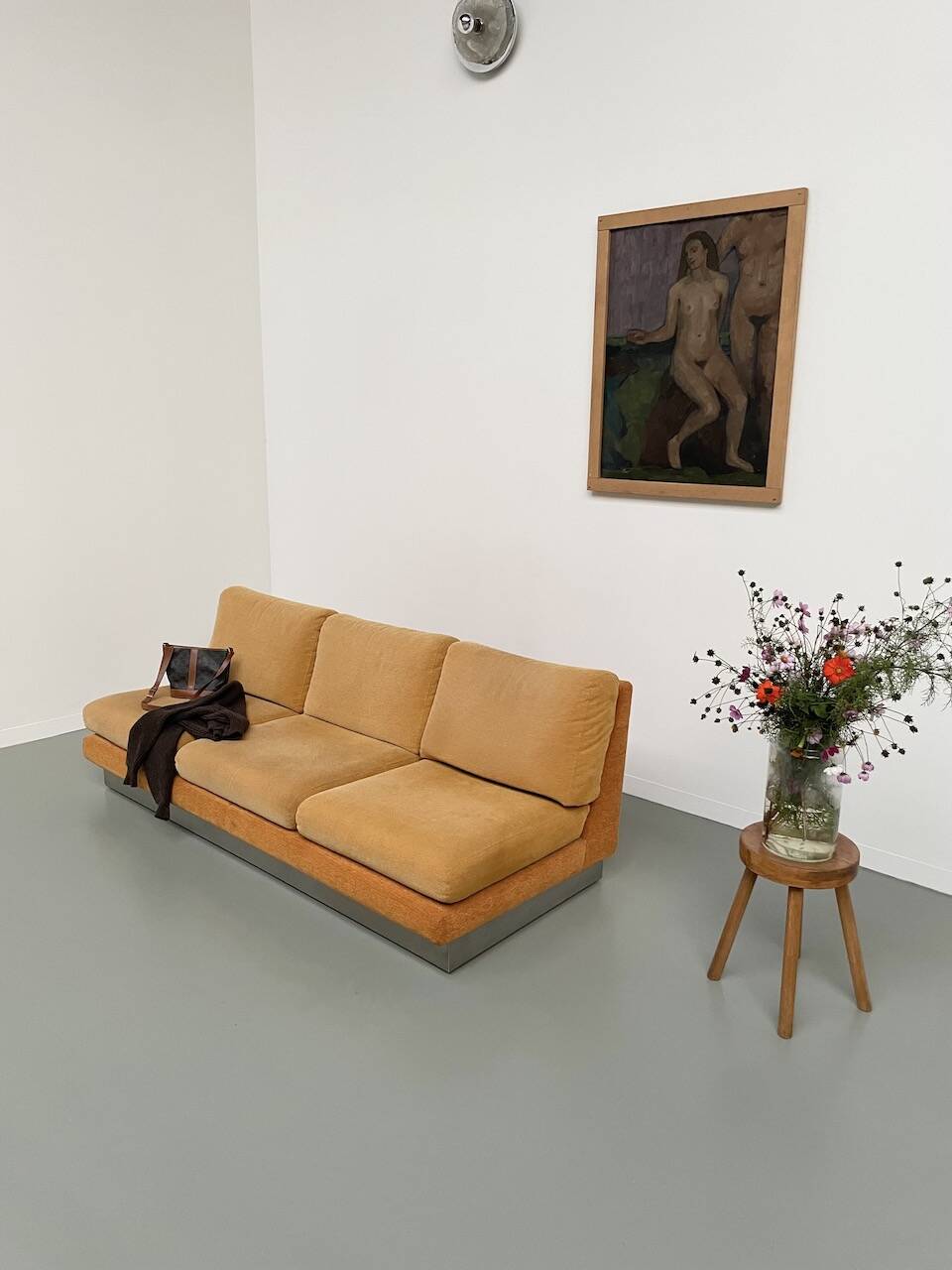 Jacques Charpentier 3-seater stainless steel sofa